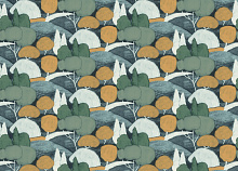 Обои зелёно-коричневые Rasch Allegretto 580105