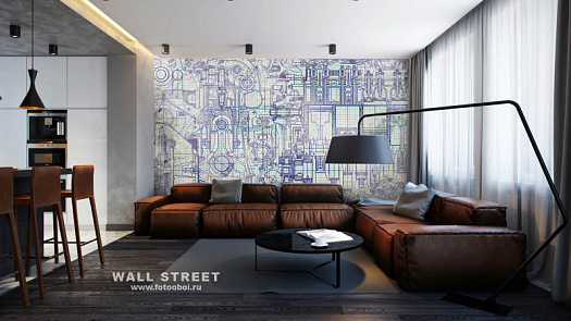 Фотообои в интерьере артикул Induction 6, INDUCTION, Wall street Фотообои в интерьере артикул Induction 6, INDUCTION, Wall street