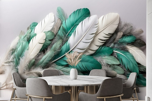 Фотообои в интерьере артикул AG-FT-021, Feathers, Design Studio 3D